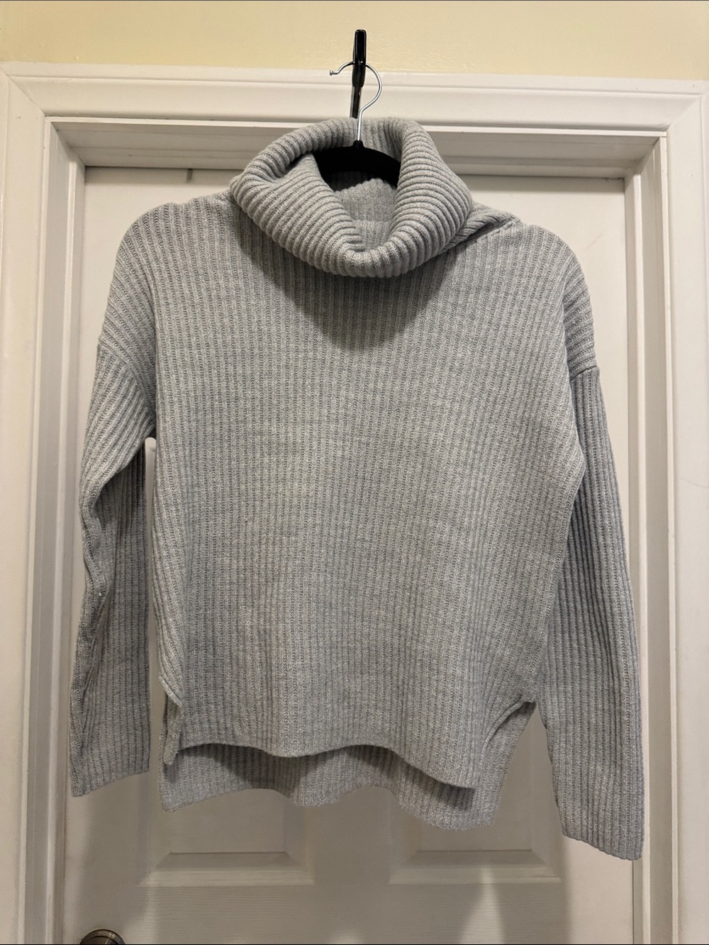 Banana Republic Light Gray Ribbed Cowl Neck Sweater